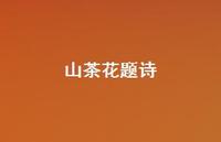 山茶花题诗(精选54句) 山茶花题诗(精选54句)