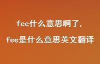 fee是什么意思英文翻译【精选100句】 fee是什么意思英文翻译【精选100句】