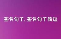 签名句子简短【精品文案100句】
