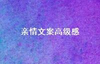 亲情文案高级感【100句精选短句合集】 亲情文案高级感【100句精选短句合集】