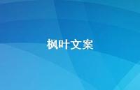 枫叶文案【100句精选短句合集】