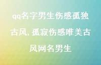 孤寂伤感唯美古风网名男生【精选100句】