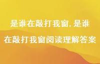 是谁在敲打我窗阅读理解答案【精品文案100句】