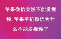 苹果手机微信为什么不能发视频了【精选100句】