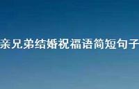 亲兄弟结婚祝福语简短句子合集61句精选