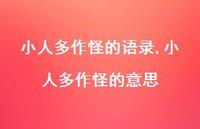 小人多作怪的意思【精选100句】