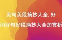 好词好句好段摘抄大全加赏析【100句文案精选】