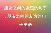 朋友之间的友谊的句子英语【100句文案】