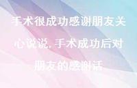 手术成功后对朋友的感谢话(100句) 手术成功后对朋友的感谢话(100句)
