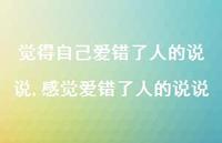 感觉爱错了人的说说(100句)