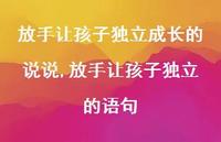 放手让孩子独立的语句(100句) 放手让孩子独立的语句(100句)