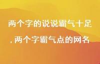 两个字霸气点的网名【精选100句】 两个字霸气点的网名【精选100句】