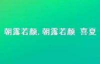朝露若颜 喜夏【100句文案精选】 朝露若颜 喜夏【100句文案精选】