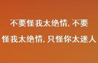 不要怪我太绝情,只怪你太迷人(100句) 不要怪我太绝情,只怪你太迷人(100句)