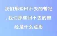 我们那些回不去的曾经是什么意思(100句)