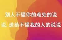 送给不懂我的人的说说(100句)