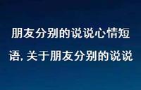 关于朋友分别的说说(100句)