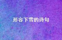 形容下雪的诗句63句汇总 形容下雪的诗句63句汇总