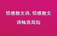情感散文诗精选简短【100句文案精选】 情感散文诗精选简短【100句文案精选】