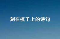 刻在梳子上的诗句(精选58句)