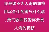 勇气歌曲我爱你无畏人海的拥挤(100句) 勇气歌曲我爱你无畏人海的拥挤(100句)