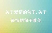 关于爱情的句子唯美【精品文案100句】