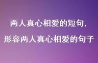形容两人真心相爱的句子(100句)