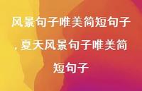 夏天风景句子唯美简短句子(100句)
