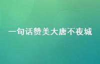一句话赞美大唐不夜城(精选52句)