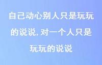 对一个人只是玩玩的说说(100句)