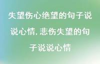 悲伤失望的句子说说心情(100句)