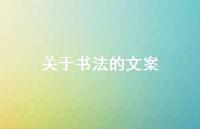 关于书法的文案【100句精选短句合集】 关于书法的文案【100句精选短句合集】