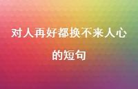 对人再好都换不来人心的短句43句汇总