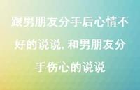 和男朋友分手伤心的说说(100句) 和男朋友分手伤心的说说(100句)