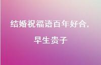 结婚祝福语百年好合,早生贵子合集54句精选