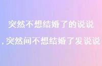突然间不想结婚了发说说(100句)