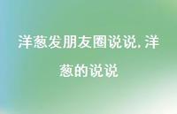 洋葱的说说(100句)