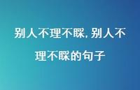 别人不理不睬的句子【精选100句】