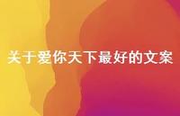 关于爱你天下较好的文案【100句精选短句合集】 关于爱你天下较好的文案【100句精选短句合集】