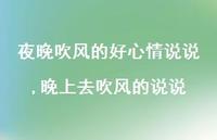 晚上去吹风的说说(100句) 晚上去吹风的说说(100句)