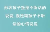 叛逆期孩子不听话的心情说说(100句)