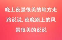 夜晚路上的风景很美的说说(100句)