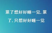 累了,只想好好睡一觉(100句) 累了,只想好好睡一觉(100句)