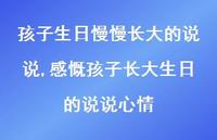 感慨孩子长大生日的说说心情(100句)