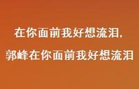 郭峰在你面前我好想流泪【100句文案精选】