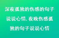 夜晚伤感孤独的句子说说心情(100句) 夜晚伤感孤独的句子说说心情(100句)
