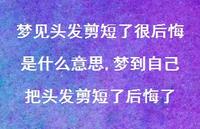 梦到自己把头发剪短了后悔了(100句) 梦到自己把头发剪短了后悔了(100句)