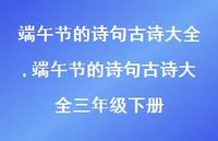 端午节的诗句古诗大全三年级下册【精品文案100句】