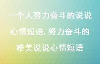 努力奋斗的唯美说说心情短语(100句)