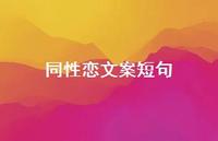 同性恋文案短句【100句精选短句合集】 同性恋文案短句【100句精选短句合集】
